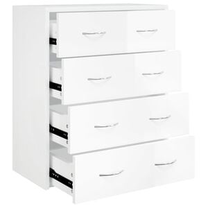 vidaXL magasf&eacute;nyű feh&eacute;r t&aacute;lal&oacute;szekr&eacute;ny 4 fi&oacute;kkal 60 x 30,5 x 71 cm