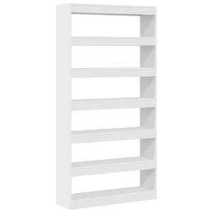 vidaXL K&ouml;nyvespolc 6 szintes 100 x 30 x 198 cm Szerelt Fa Feh&eacute;r