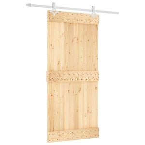 vidaXL Cs&uacute;sz&oacute; ajt&oacute; 95 x 210 cm Szil&aacute;rd Fenyőfa (Nem Kezelt)