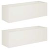 vidaXL Kerti cser&eacute;p 2 db Feh&eacute;r 80 x 30 x 30 cm Hidegen hengerelt ac&eacute;l