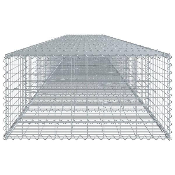 vidaXL horganyzott vas gabion kos&aacute;r fed&eacute;llel 1100 x 100 x 50 cm