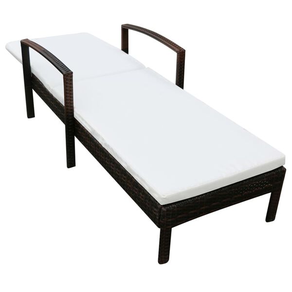 vidaXL barna polyrattan napoz&oacute;&aacute;gy p&aacute;rn&aacute;val