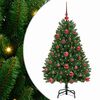 vidaXL Mű kar&aacute;csonyfa 120 cm 150 LED Meleg feh&eacute;r PVC &eacute;s Ac&eacute;l Z&ouml;ld