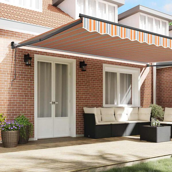 vidaXL Behúzható napellenző Sokszínű 500 × 300 cm Szövet és Fém