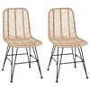 vidaXL &Eacute;tkezősz&eacute;k 2 db Rattan &eacute;s Vas Term&eacute;szetes 44 x 54,5 x 85 cm