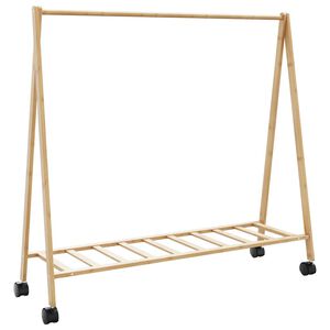 vidaXL bambusz ruha&aacute;llv&aacute;ny polcokkal &eacute;s kerekekkel 103 x 40 x 183 cm