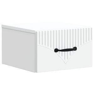vidaXL Fali &eacute;jjeli szekr&eacute;ny fi&oacute;kkal Feh&eacute;r 34,5 x 33 x 20 cm Szerelt Fa