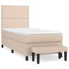vidaXL cappuccino sz&iacute;nű műbőr rug&oacute;s &aacute;gy matraccal 80 x 200 cm
