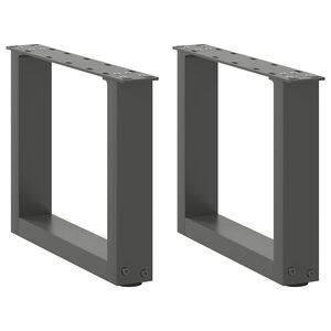 vidaXL 2 db antracitsz&uuml;rke U-alak&uacute; ac&eacute;l doh&aacute;nyz&oacute;asztal l&aacute;b 40x(30-31) cm
