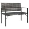 vidaXL 2-szem&eacute;lyes sz&uuml;rke polyrattan kerti pad p&aacute;rn&aacute;val