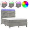 vidaXL vil&aacute;gossz&uuml;rke b&aacute;rsony rug&oacute;s &eacute;s LED-es &aacute;gy matraccal 140x190 cm