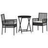 vidaXL Kert Bistro K&eacute;szlet 3 pcs Fekete polirattan