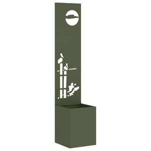 vidaXL Kertvédő vászon Oliva zöld 32 x 140 cm Hidegen hengerelt acél