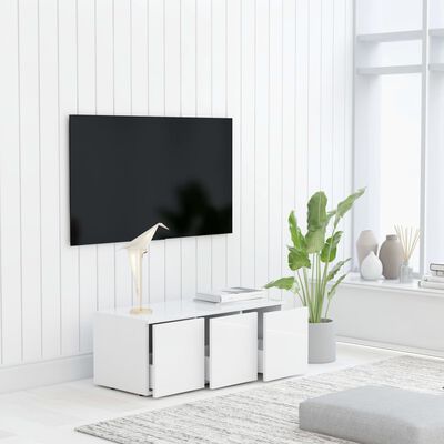 vidaXL magasfényű fehér forgácslap TV-szekrény 80 x 34 x 30 cm
