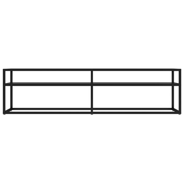 vidaXL fekete edzett &uuml;veg TV-szekr&eacute;ny 160 x 40 x 40,5 cm