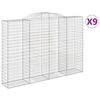 vidaXL 9 db íves horganyzott vas gabion kosár 300x50x200/220 cm