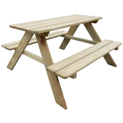vidaXL fa gyerek piknik asztal 89 x 89,6 x 50,8 cm