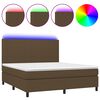 vidaXL barna sz&ouml;vet rug&oacute;s &eacute;s LED-es &aacute;gy matraccal 160x200 cm