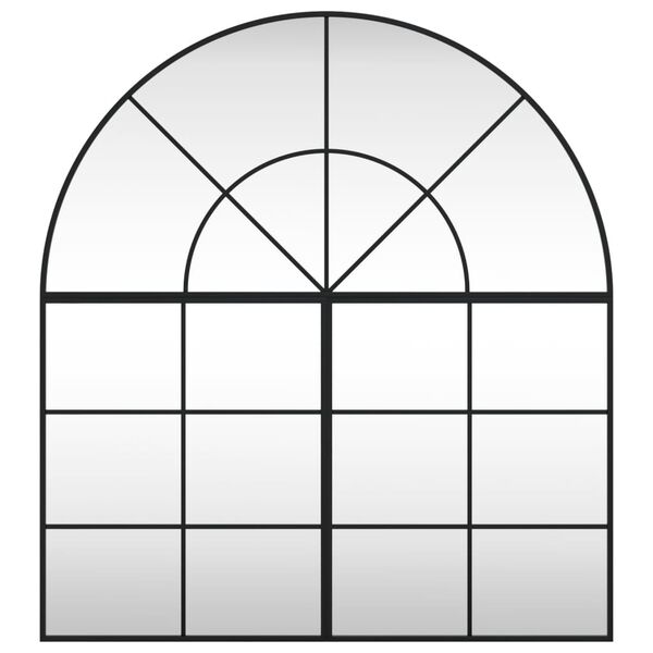 vidaXL fekete ívelt vas fali tükör 100x110 cm