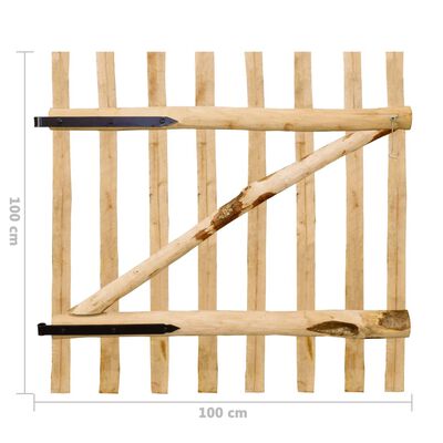 vidaXL egyajtós mogyorófa deszka-kerítéskapu 100 x 100 cm