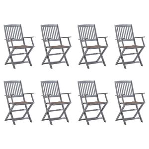 vidaXL 8 db &ouml;sszecsukhat&oacute; t&ouml;m&ouml;r ak&aacute;cfa kerti sz&eacute;k p&aacute;rn&aacute;kkal