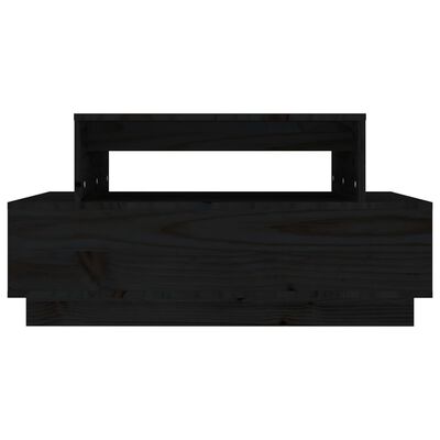 vidaXL fekete tömör fenyőfa dohányzóasztal 80x55x40,5 cm