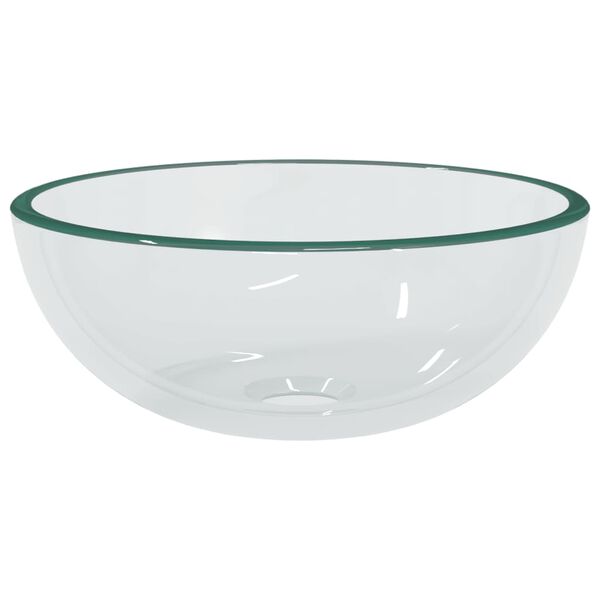 vidaXL átlátszó edzett üveg mosdókagyló 30x12 cm