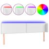 vidaXL feh&eacute;r műbőr LED-es fejt&aacute;mla 203x16x78/88 cm