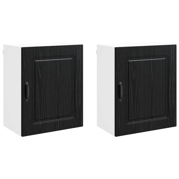 vidaXL Konyhaszekr&eacute;ny Kalmar 2 pcs Fekete t&ouml;lgy 50 x 31 x 60 cm