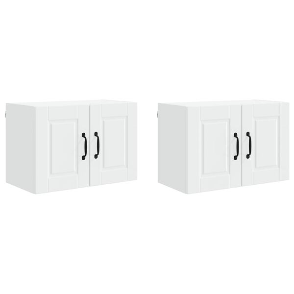 vidaXL Konyhaszekr&eacute;ny polcokkal 2 pcs Feh&eacute;r 60 x 31 x 40 cm Faanyag