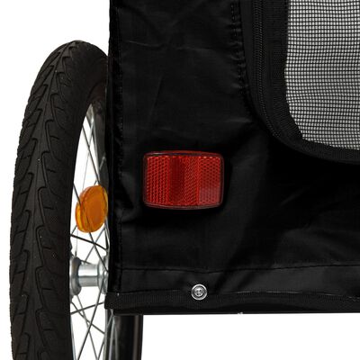 vidaXL fekete oxford szövet és vas kisállatszállító kerékpár-utánfutó