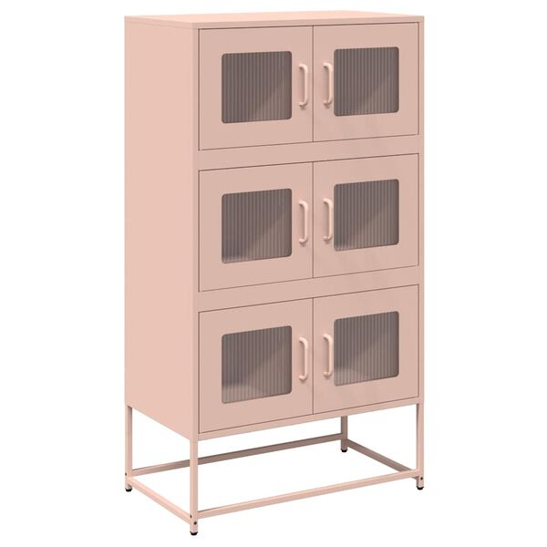 vidaXL Highboard rózsaszín 68x39x123 cm Acél
