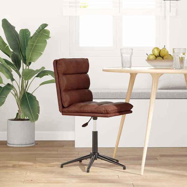 vidaXL étkezőszék csillogó barna műbőr