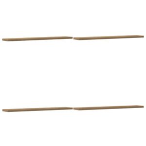 vidaXL 4 db k&eacute;zműves t&ouml;lgy sz&iacute;nű szerelt fa k&ouml;nyvespolc 60x10x1,5 cm