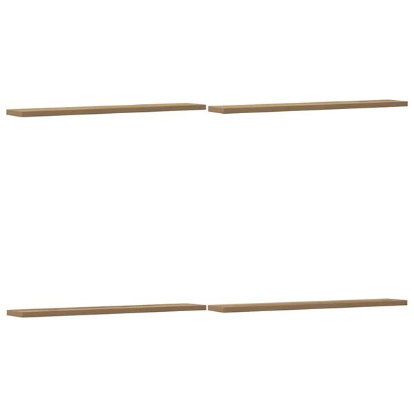 vidaXL 4 db k&eacute;zműves t&ouml;lgy sz&iacute;nű szerelt fa k&ouml;nyvespolc 60x10x1,5 cm