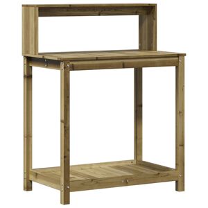 vidaXL impregn&aacute;lt fenyőfa &uuml;ltetőasztal polcokkal 82,5 x 50 x 109,5 cm