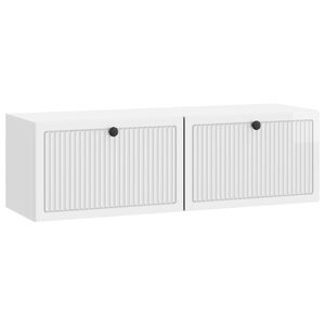 vidaXL Fali TV szekr&eacute;ny Magasf&eacute;nyű Feh&eacute;r 98 x 31 x 30 cm Szerelt Fa