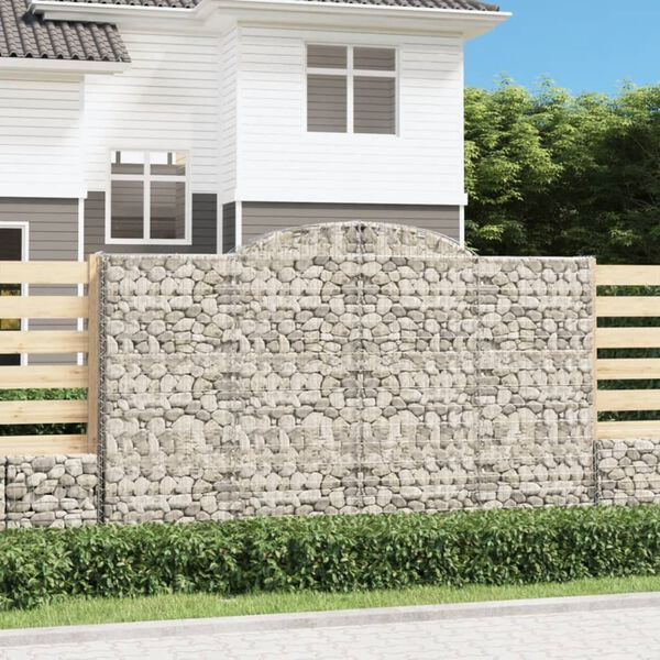 vidaXL 5 db &iacute;ves horganyzott vas gabion kos&aacute;r 300x50x180/200 cm