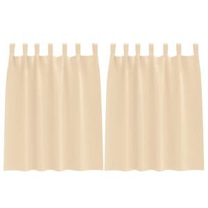 vidaXL Fekete F&uuml;gg&ouml;ny Gyűrűkkel 2 db Kr&eacute;m 140 x 140 cm Poli&eacute;szter