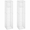 vidaXL 2 db vas gabionkosaras oszlop 40 x 40 x 180 cm