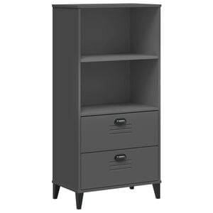 vidaXL VIKEN antracitsz&uuml;rke szerelt fa k&ouml;nyvszekr&eacute;ny 60 x 35 x 123 cm