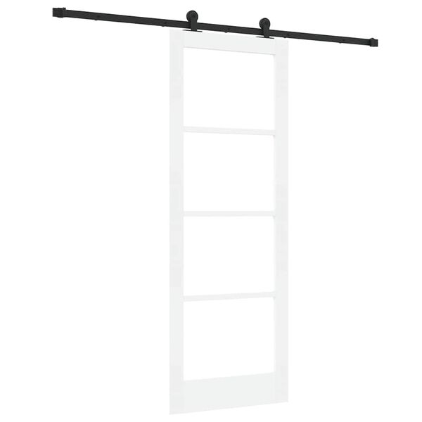 vidaXL Cs&uacute;sz&oacute; ajt&oacute; ORKDAL Feh&eacute;r 78 x 211 cm T&ouml;m&ouml;r fenyőfa &eacute;s &uuml;veg
