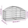 vidaXL íves horganyzott vas gabion kosár 100x50x40/60 cm