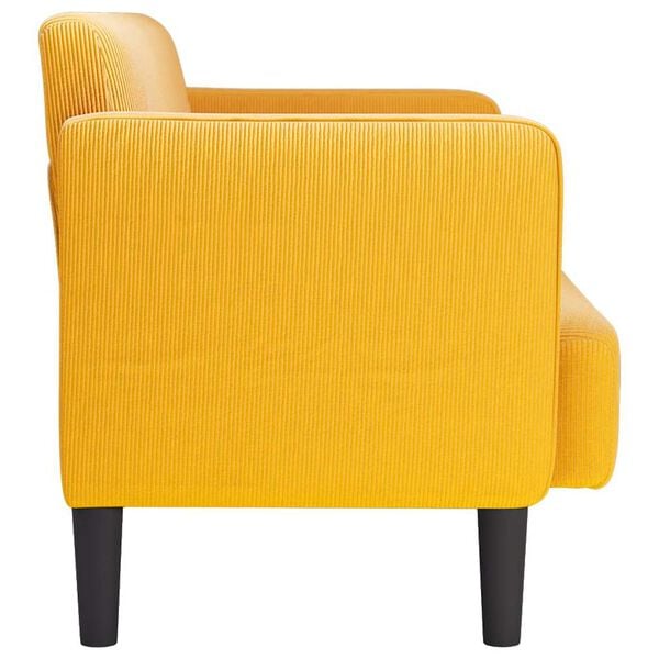 vidaXL világossárga kordbársony szövet loveseat kanapé 109 cm