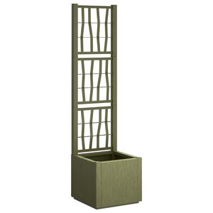 vidaXL Kert&eacute;sz cser&eacute;p r&aacute;csos v&aacute;ltozattal Z&ouml;ld 36 x 36 x 140 cm PP