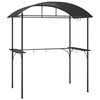 vidaXL antracit ac&eacute;l grillező pavilon oldals&oacute; polcokkal 220x115x230 cm