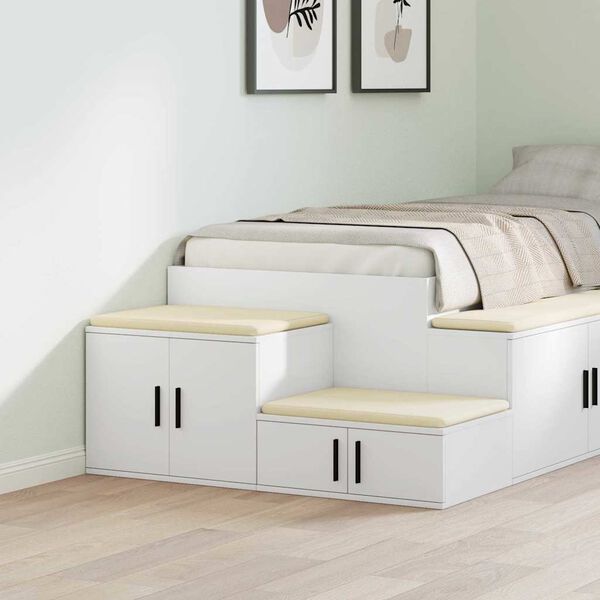 vidaXL T&aacute;rol&oacute;szekr&eacute;ny 2 pcs Feh&eacute;r 127 x 41 x 40 cm Faanyag