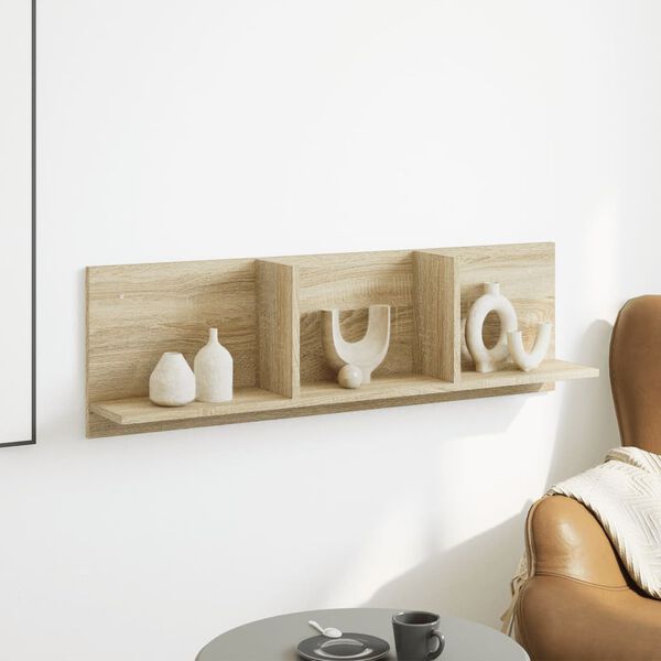 vidaXL sonoma t&ouml;lgy sz&iacute;nű szerelt fa faliszekr&eacute;ny 100 x 16,5 x 30 cm