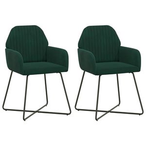 vidaXL &Eacute;tkező Sz&eacute;kek 2 pcs B&aacute;rsony S&ouml;t&eacute;tz&ouml;ld 55 x 50 x 84 cm