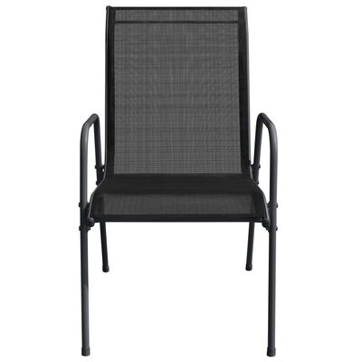 vidaXL 4 db fekete acél és textilén kerti szék